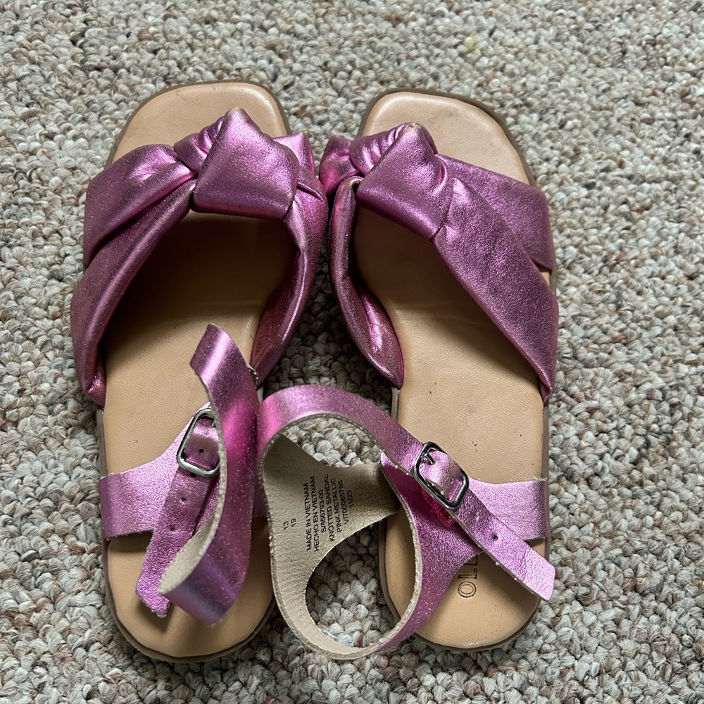 Girls Metallic Pink Knot Sandals Old Navy  13
